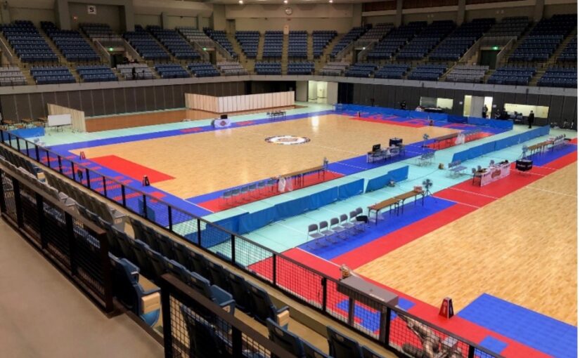 スポーツコートは車いすラグビーをはじめパラスポーツにも対応