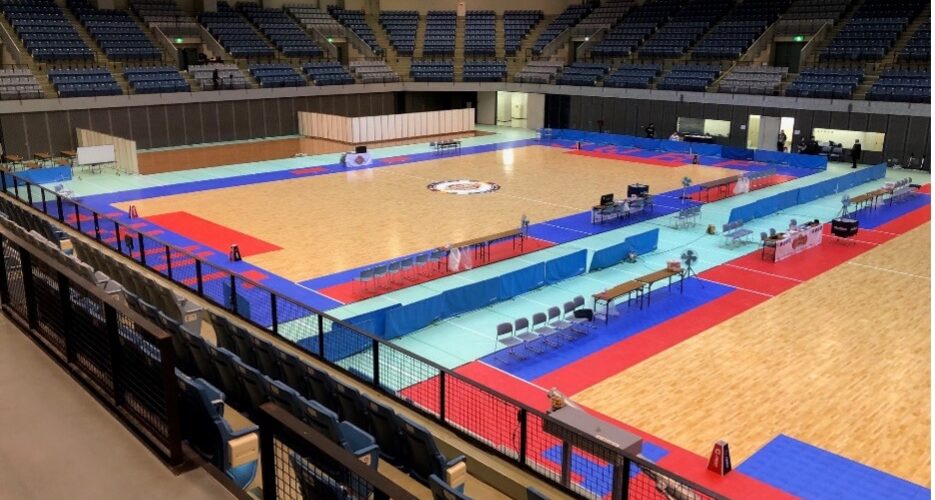 スポーツコートは車いすラグビーをはじめパラスポーツにも対応