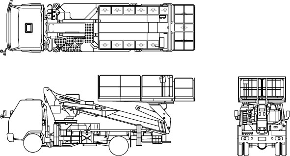 建設機械イラスト集 高所作業車 トラック式 西尾レントオール株式会社